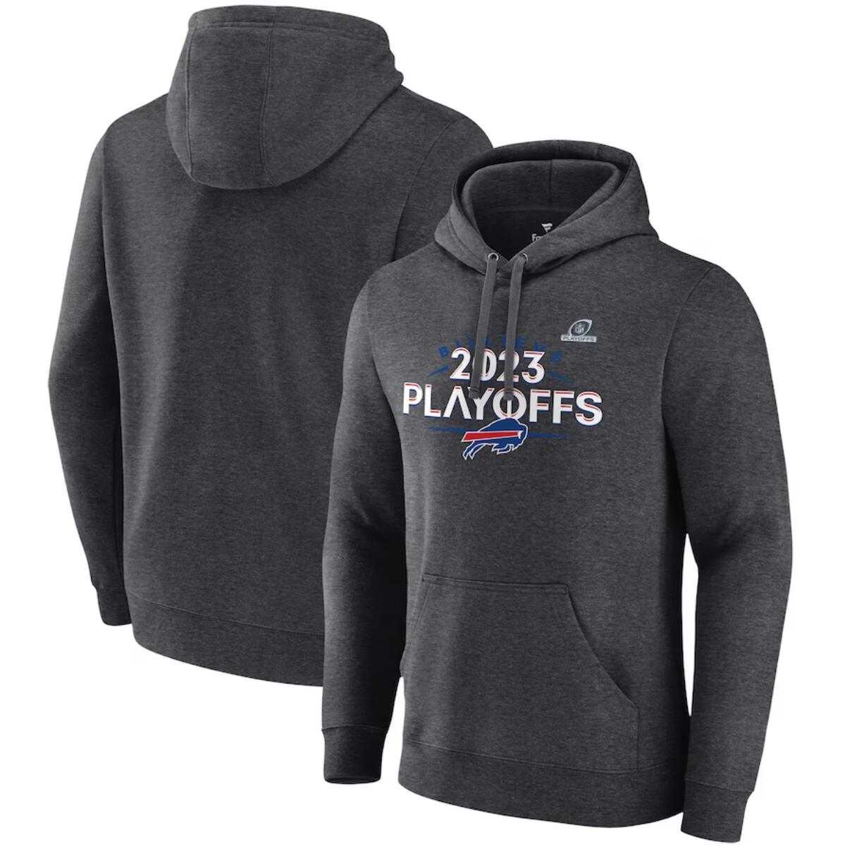 Men's Buffalo Bills Heather Charcoal 2023 Playoffs Fleece Pullover Hoodie,We sell and wholesale Men's Buffalo Bills Heather Charcoal 2023 Playoffs Fleece Pullover Hoodie on line form chian!